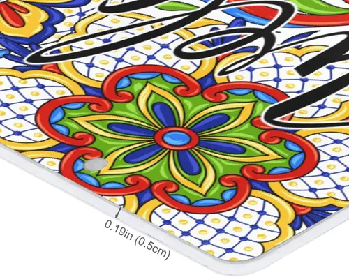 Vista 3 de xigua Letrero de bienvenida para porche delantero, Talavera mexicana, placa colgante de cerámica ornamental, decoración de pared para el hogar