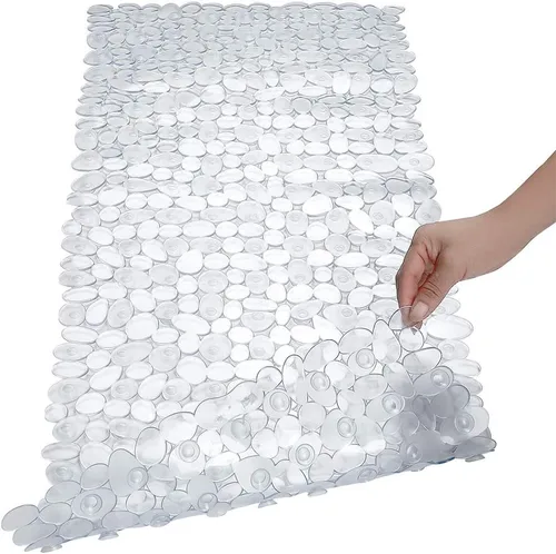 Vista 19 de SONGZIMING Tapete de Bañera Antideslizante de Guijarros para Baño y Ducha con Orificios de Drenaje, Tapete con Ventosas para Bañera