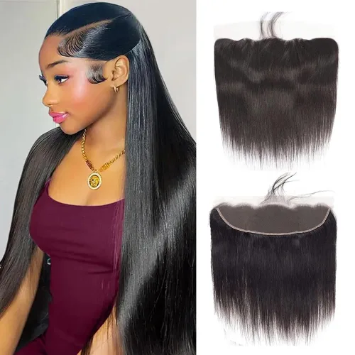 Vista 11 de Lemoda - Extensiones de cabello con cuerpo ondulado frontal 13x4, de encaje transparente HD, cierre frontal de encaje de cabello humano brasileño