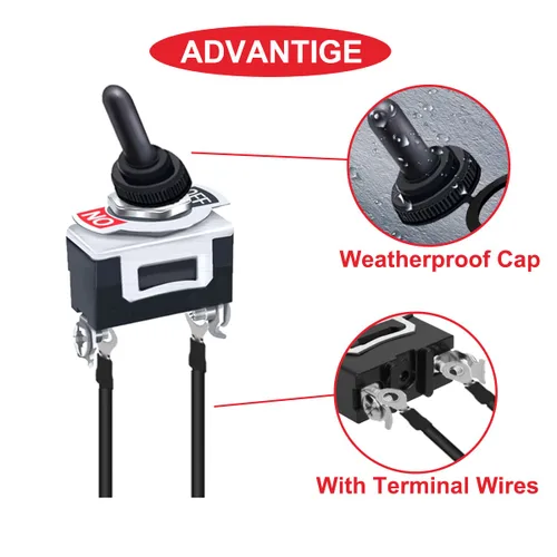Vista 6 de 10 interruptores de palanca de 20 A 12 V CC, resistente al agua, 15 A, 250 V, CA, 20 A, 125 V CA, SPST, 2 pines de encendido/apagado para auto