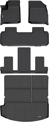 Vista 50 de HAFIDI® - Tapetes para auto con almacenamiento debajo del asiento, para todo clima, antideslizantes, de elastómero termoplástico, para la primera