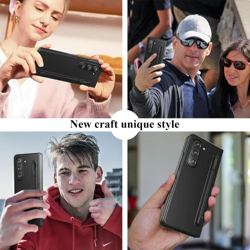 Vista 8 de Foluu Funda delgada para Samsung Galaxy Z Fold 5 con soporte para bolígrafo y protector de pantalla frontal integrado, funda protectora