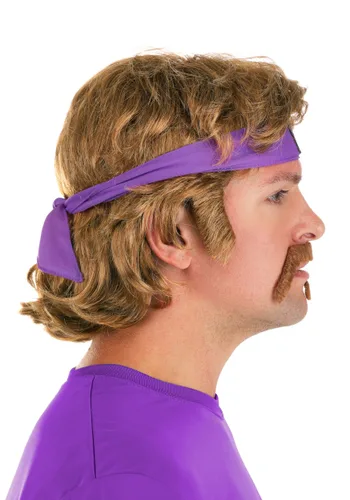 Vista 7 de Kit de Disfraz Peluca y Bigote White Goodman de Dodgeball Multicolor