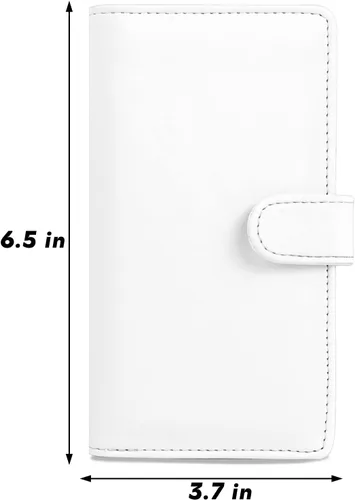 Vista 2 de LOLOMLO Cubierta de cuero de la PU para registrar cheques duplicados, soporte de chequera de bloqueo RFID, Blanco, Estilo Billetera