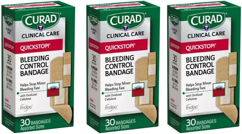 Vista 9 de Tiritas Curad Quickstop, de tela flexible con tecnología para coagulación instantánea, CUR5245, 1, 1