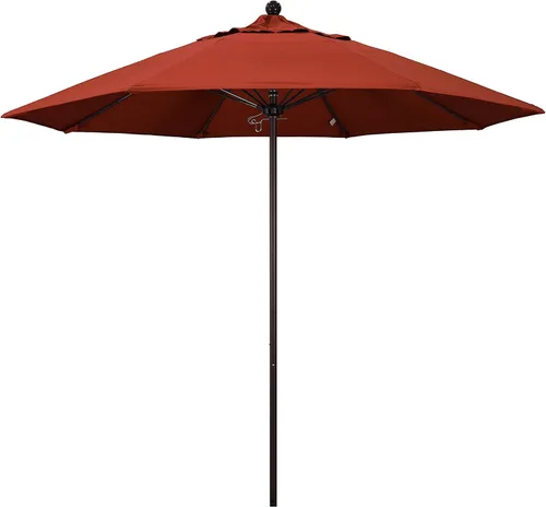 Vista 24 de California Umbrella ALTO908117-5410 Venture Series - Sombrilla comercial para patio, 9 pies redonda, color azul aire Sunbrella