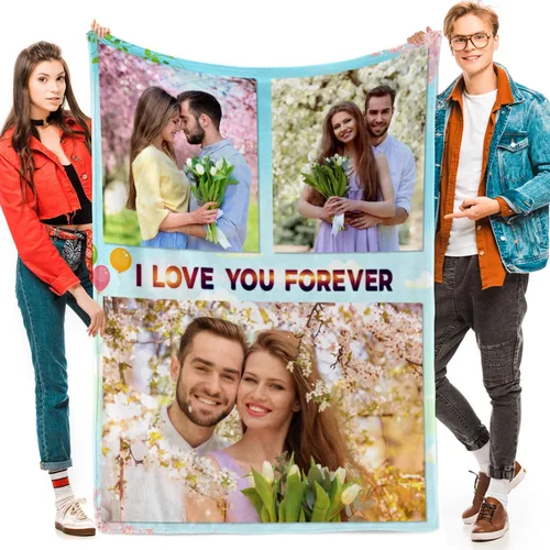 Vista 12 de Manta personalizada con fotos, texto, fotos personalizadas, regalos del día de San Valentín para mamá, papá, pareja, esposa, marido, novia, novio