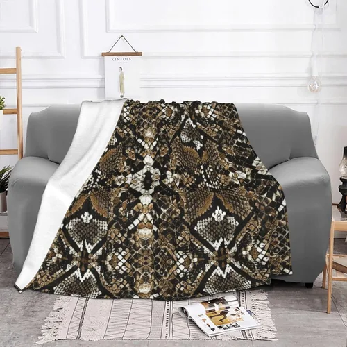 Vista 3 de Manta cómoda para cama, sofá, mantas de franela para todas las estaciones y mantas compatibles con piel de serpiente fresca, mantas de microfibra