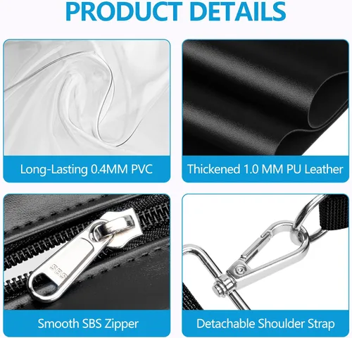 Vista 5 de Paxiland Clear Bag for Stadium Events Clear Purse Transparent Handbag for Sports Concerts Work Festival