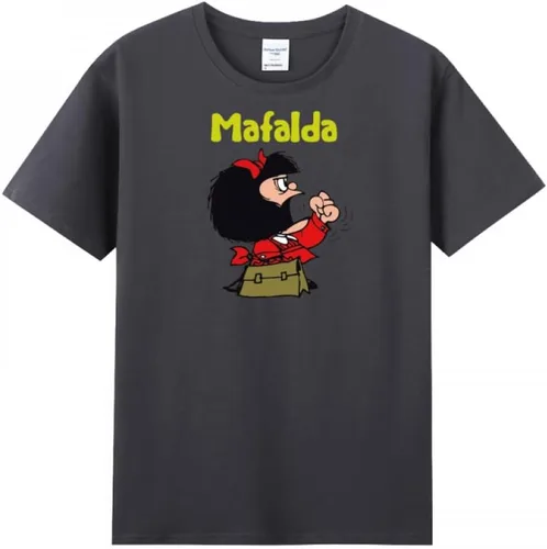 Vista 8 de Camiseta de manga corta Mafalda Fighting para mujeres adultas Negro