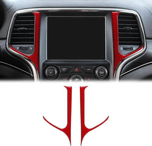 Vista 6 de SUNJIKA - Marco de navegador para Jeep Grand Cherokee 2014-2020 Negro