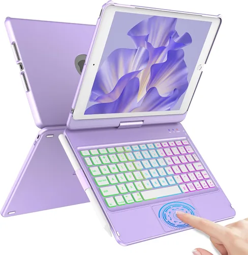 Vista 8 de COO Funda con teclado para iPad 10.2" 9ª/8ª/7ª generación, para iPad Air 10.5" (3ª generación) / para iPad Pro 10.5", con retroiluminación de 10