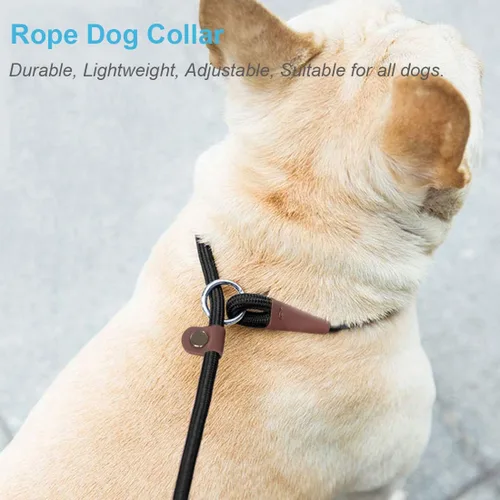 Vista 5 de MayPaw Collar ajustable de cuerda de nailon para entrenamiento de perros, collares de perro Martingala redondos sin tirones para perros pequeños