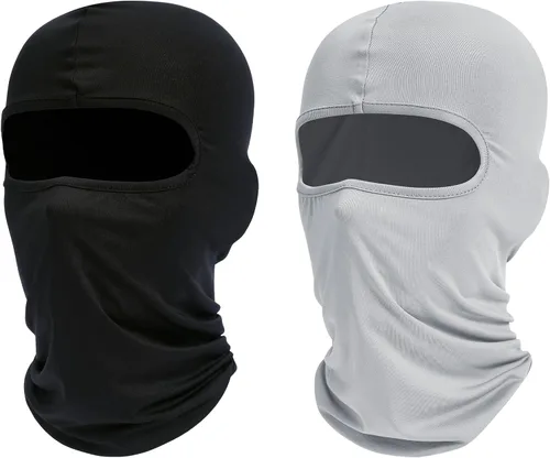 Vista 8 de ROXUN Pasamontañas de esquí, paquete de 2 unidades para motocicleta de Negro+calavera