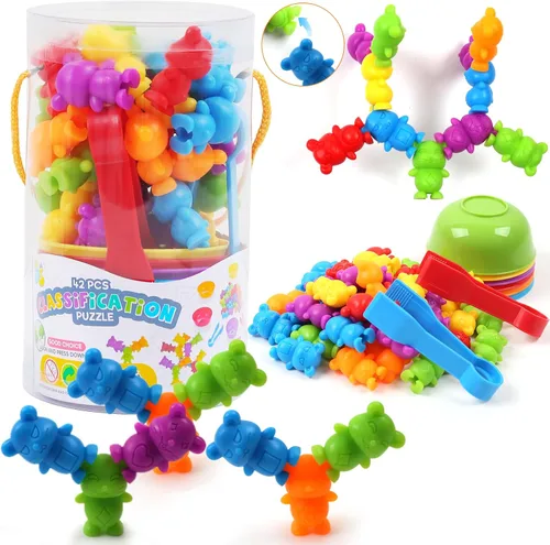 Vista 8 de UNIQUE KIDS Juego educativo de aprendizaje para contar con tazas de clasificación - Entretenido juego sensorial de clasificación