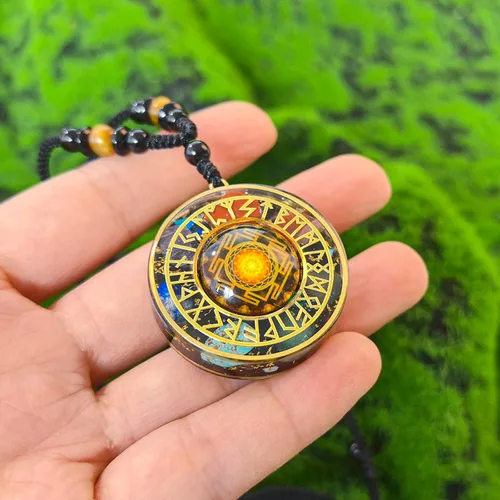 Vista 5 de Day Day Up Collar con colgante de orgonita de 7 chakras, piedras preciosas de reiki, cristales de energía, para buena suerte, yoga y meditación