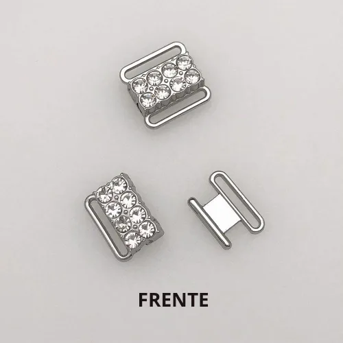 Vista 3 de VEVESI 10 Sets12mm Metal Bra Rhinestone Front Clasp Bikini Cierre Lencería Costura Reemplazo Parte