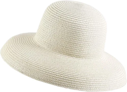 Vista 12 de Women hat Floppy Wide Brim Summer Beach Straw UPF Sun Fisherman's Cold Beige 1