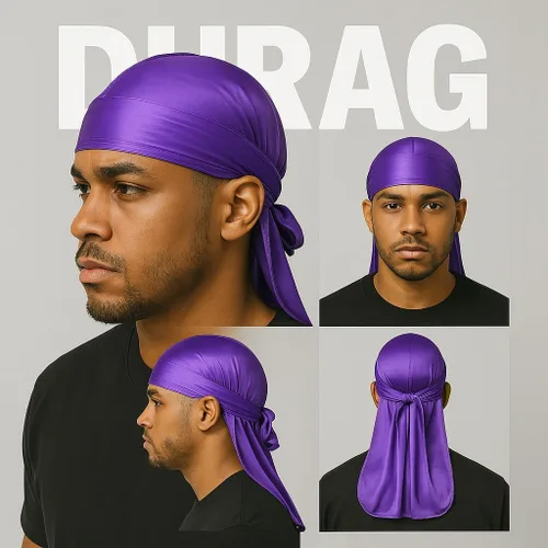 Vista 22 de Premium Durag Pack for Men, Silky Doo Rag for 360 540 720 Waves