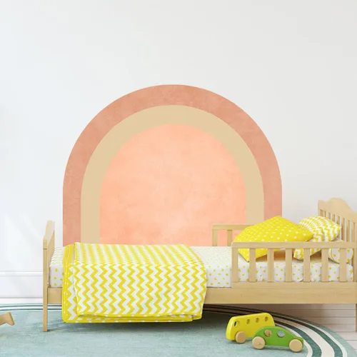 Vista 4 de Uonlytech Adhesivo de pared de arco extraíble para decoración elegante del hogar, fácil de aplicar, arte de pared semicírculo para dormitorios