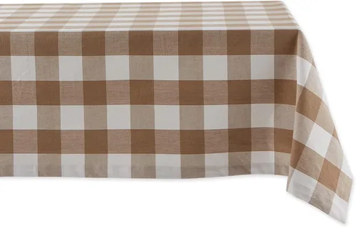 Vista 14 de DII Buffalo Check Collection, mantel clásico de granja, 52 x 52 pulgadas, color verde antiguo