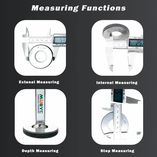 Vista 3 de Herramienta de medición del micrómetro del calibrador de Digitaces, 6 pulgadas/492.1 ft m Stainless Steel, Electronic Vernier Calipers, IP54