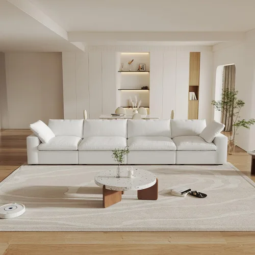 Vista 26 de Cloud - Sofá modular convertible de 80.3 pulgadas en forma de L para sala de estar con otomana de almacenamiento, sofás profundos minimalistas