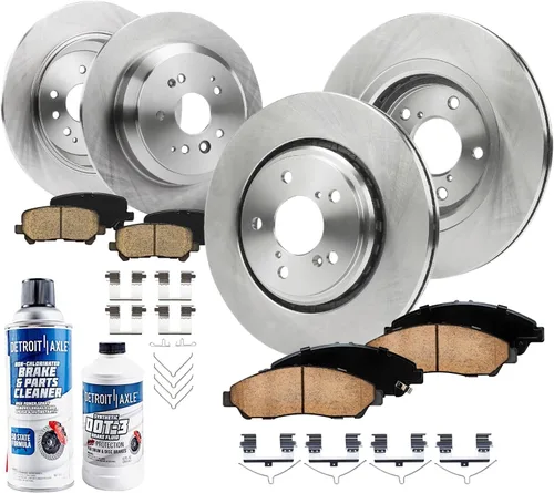 Vista 12 de Detroit Axle - Kit de frenos para 2005-2010 Scion TC Rotores de freno de disco delantero y trasero pastillas de freno de cerámica con hardware 2006