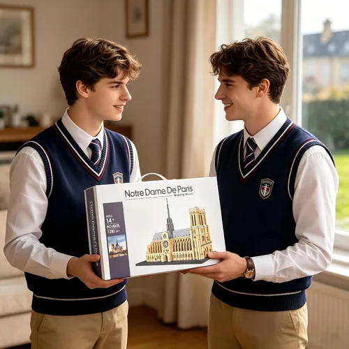 Vista 6 de KLMEi Juego de bloques de construcción de arquitectura famosa mundial, Notre Dame de París, 7380 piezas, kit de modelo grande creativo para adultos
