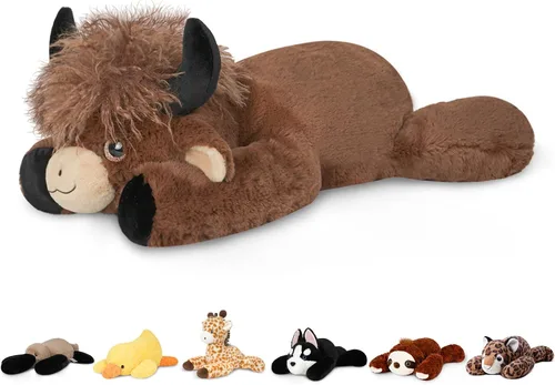 Vista 11 de Niuniu Daddy Animales de peluche con peso de ajolote azul de 24 pulgadas 5 libras para niños, adultos, niñas, niños, juguete de peluche gigante