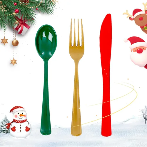 Vista 18 de WDF 180 cubiertos de plástico plateado – cubiertos de plástico plateado – cubiertos de plástico elegante resistente – 60 tenedores, 60 cuchillos, 60