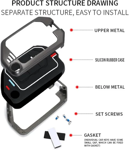 Vista 7 de Funda de aleación de zinc compatible con Wrangler JL JLU Gladiator JT Rubicon Remote Flip Key