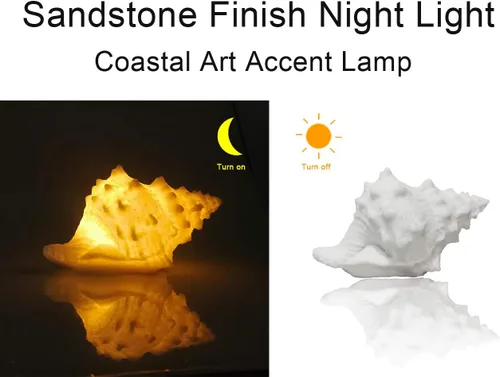 Vista 4 de GREENIC Luz nocturna portátil con temática de playa con temporizador para niños y adultos, lámpara de mesita de noche, iluminación náutica, funciona