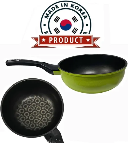 Vista 2 de Utensilios de cocina antiadherente con revestimiento de diamante 3D Wok, 8 "(20 cm), fabricado en Corea