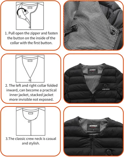 Vista 2 de HEWINZE Women's Heated Vest with Battery Pack, Lightweight Quilted Heated Jacket, Heated Puffer Jacket Base Layer