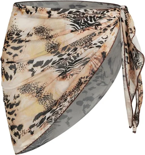 Vista 19 de ZAFUL - Pareo de mujer, pareo de playa, pareo transparente para bikini, pareo de gasa para traje de baño 0- Café