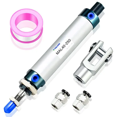 Vista 22 de TAILONZ PNEUMATIC Cilindro de Aire de 16mm Orificio 25mm Carrera de Doble Acción con Conector Y y 2 Piezas de Conexión de 6mm MAL16x25