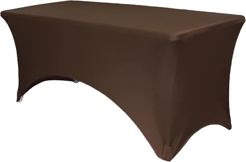 Vista 43 de YOUR CHAIR COVERS - Fundas rectangulares de elastano para mesas de 4 pies, manteles ajustados para eventos de boda, decoraciones de patio, tela Negro