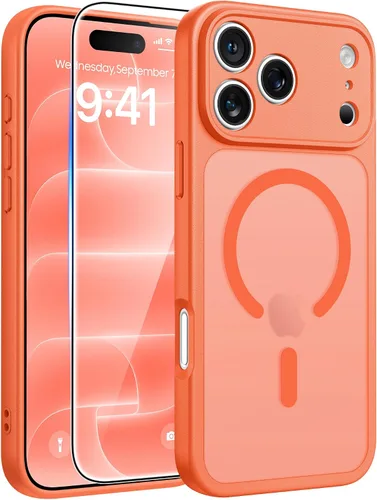 Vista 53 de FNTCASE - Funda para iPhone 16 Pro: magnética, mate, translúcida, de grado militar, protectora contra caídas, resistente, fina, duradera y a prueba