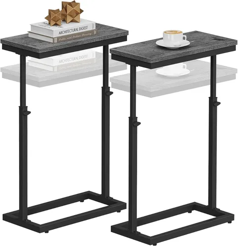 Vista 24 de TUTOTAK Mesa auxiliar, mesa auxiliar, mesa de sofá alta, mesa de sofá, sala de estar, dormitorio, negro TB01BK083P