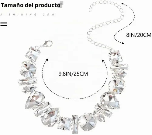 Vista 4 de JONKY Gargantilla con diamantes de imitación para mujer