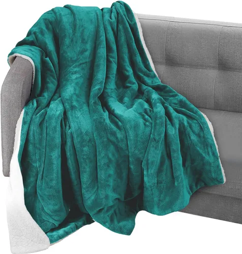 Vista 33 de Elegant Comfort Manta, Manta Reversible de Franela Sherpa, Ultra-Suave, Mullida, Acogedora y Afelpada - Manta Decorativa Ligera para Todas las Gris