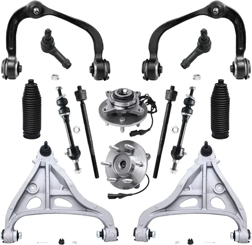 Vista 48 de Detroit Axle - Kit de suspensión delantera 4WD para Nissan Frontier Pathfinder Xterra, 2 cubos de rodamientos de ruedas, 2 brazos de control
