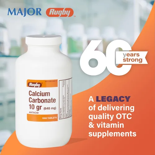 Vista 6 de Carbonato de calcio Rugby 648 mg 1000 Tabs