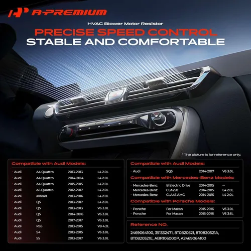 Vista 2 de A-Premium Resistencia del motor del ventilador HVAC compatible con vehículos Audi, Mercedes-Benz y Porsche - A4 Quattro, A5 Quattro, Allroad, Q5