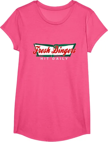 Vista 64 de Camiseta divertida de béisbol y softbol Don't Bunt Hit Fresh Dingers, Negro
