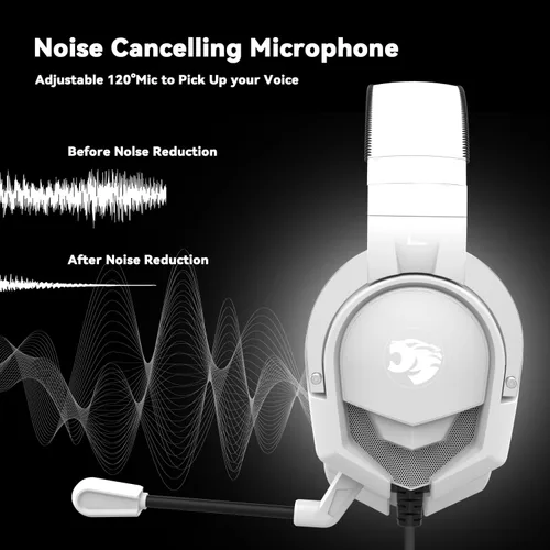 Vista 3 de A88 Gaming Headset with Microphone, Stereo Wired Noise Cancelling Over-Ear Headphones with Mic for Pc, Ps5, Xbox One Series X/s, Ps4, Computer