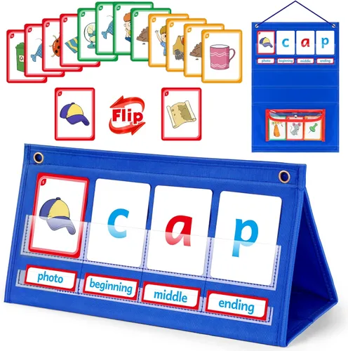 Vista 8 de Torlam Tabla de Bolsillo de Combinaciones y Dígrafos, Juegos de Fónica de Onset Rime Tarjetas de Vista de Palabras de Lectura, Tabla de Aprendizaje