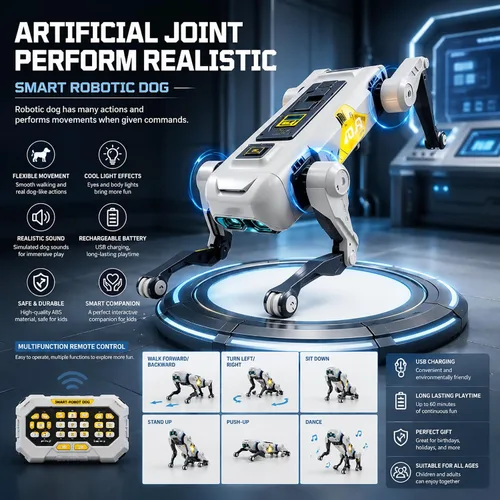 Vista 4 de ANTSIR Smart Interactive Robot Dog Companion Pet Toy with Remote for Kids