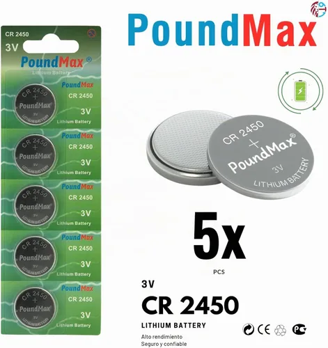 Vista 2 de PoundMax CR 2450 Baterías de litio, tipo botón de 3 V, paquete combinado - 5